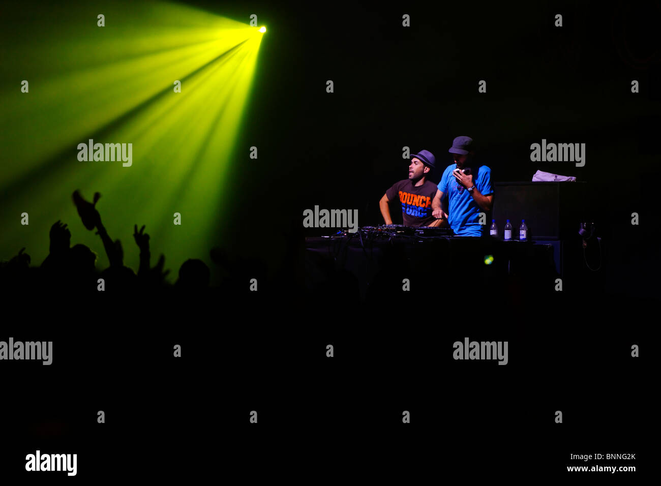 DJ's working a venue. Stock Photo