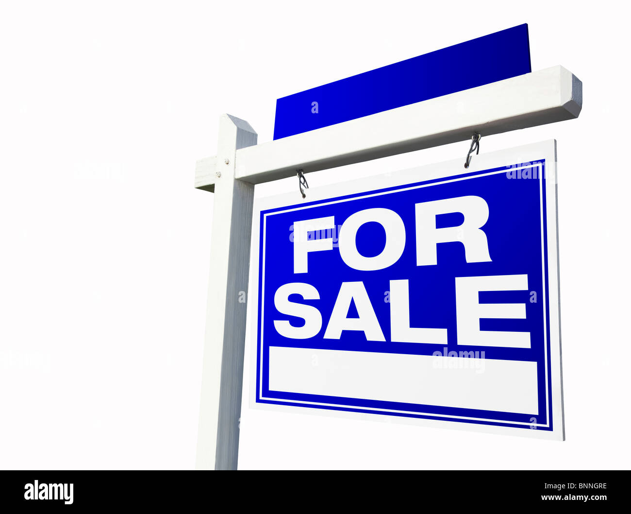 For Sale Real Estate Sign Isolated on a White Background Stock Photo