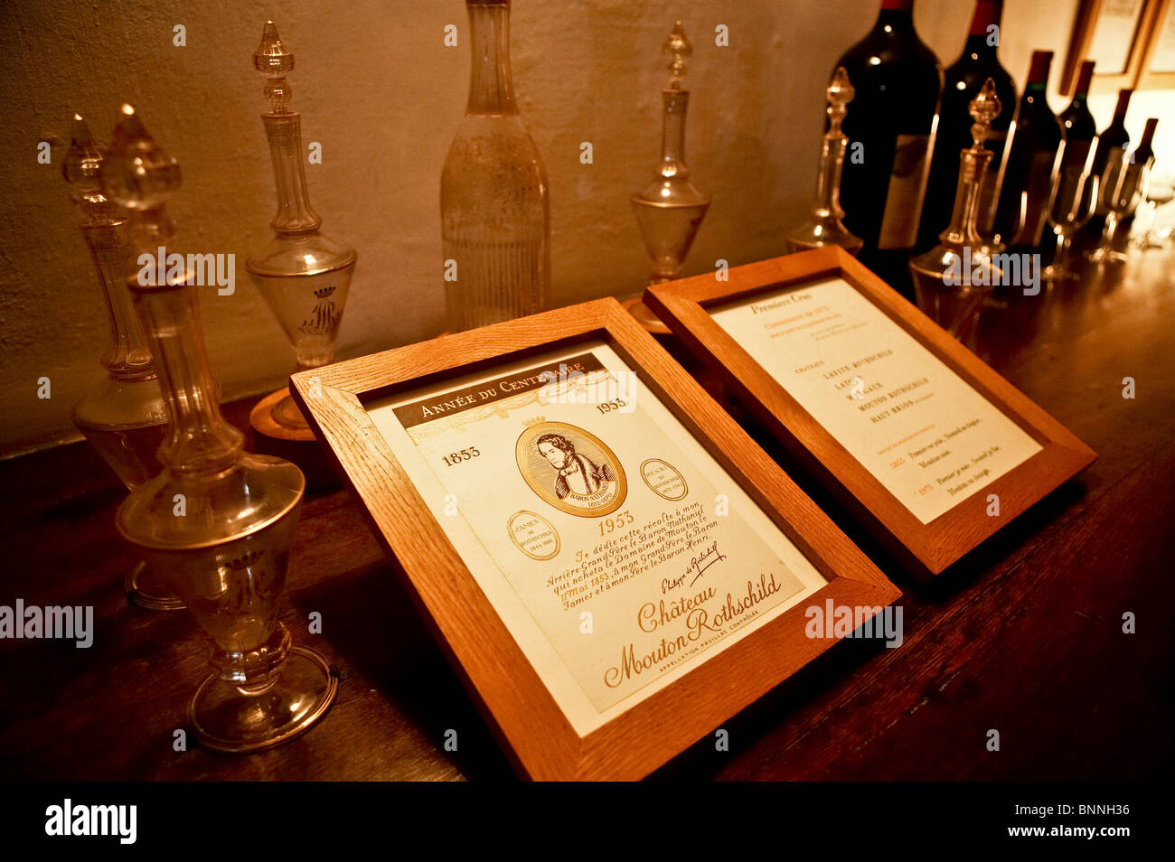 Wine Cellar of Chateau Mouton Rothschild, France Stock Photo Alamy