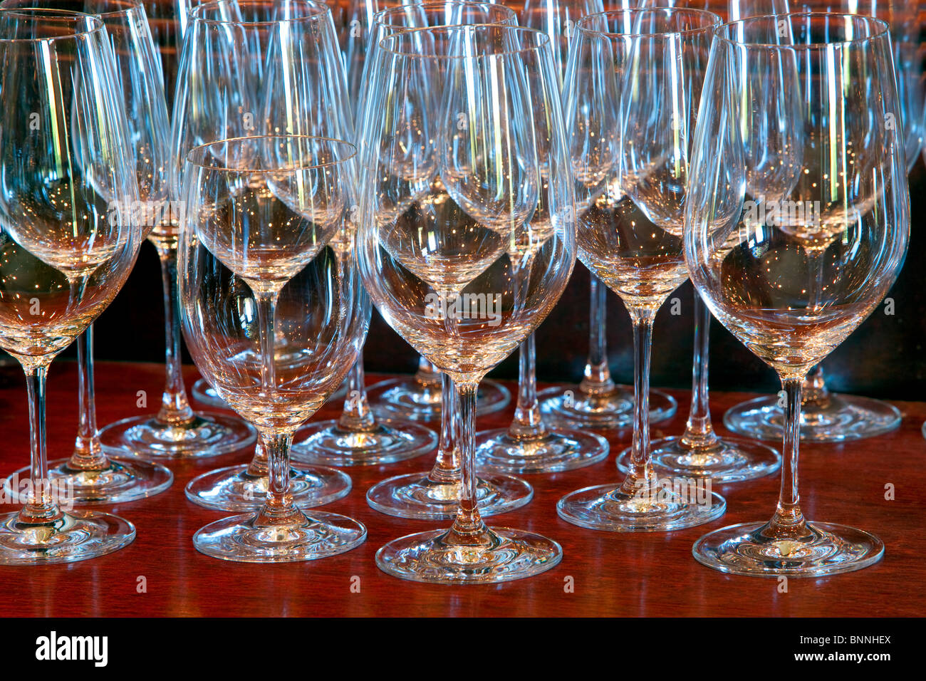 Wine glasses. Napa Valley, California. Stock Photo