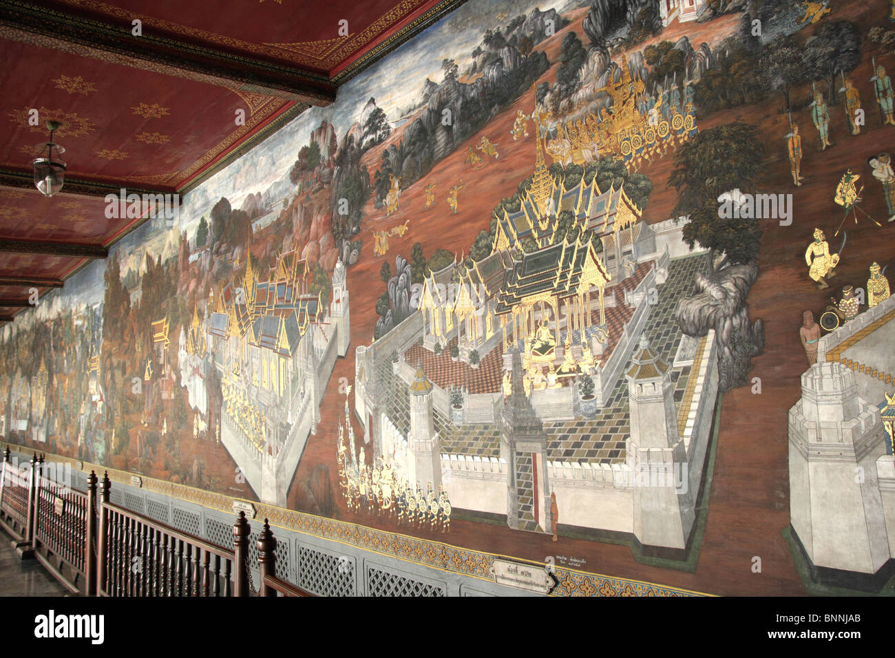 Mural painting , The Grand Palace , Bangkok , Thailand Stock Photo Alamy