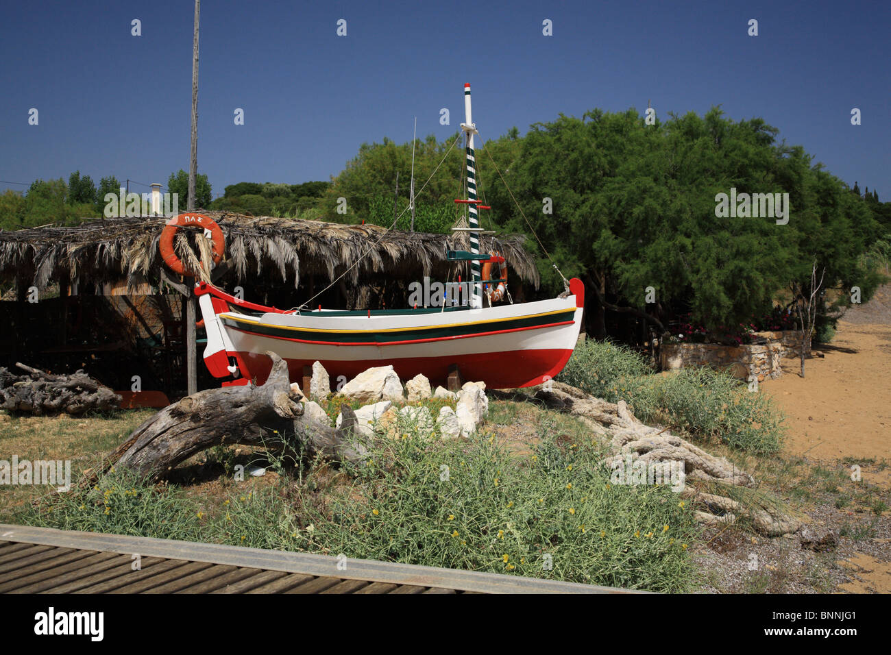 Beach bar Kefalonia Greece Stock Photo Alamy