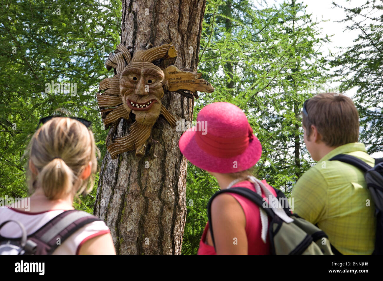Switzerland swiss walk hike group Hannig back view Saas Fee valley of
