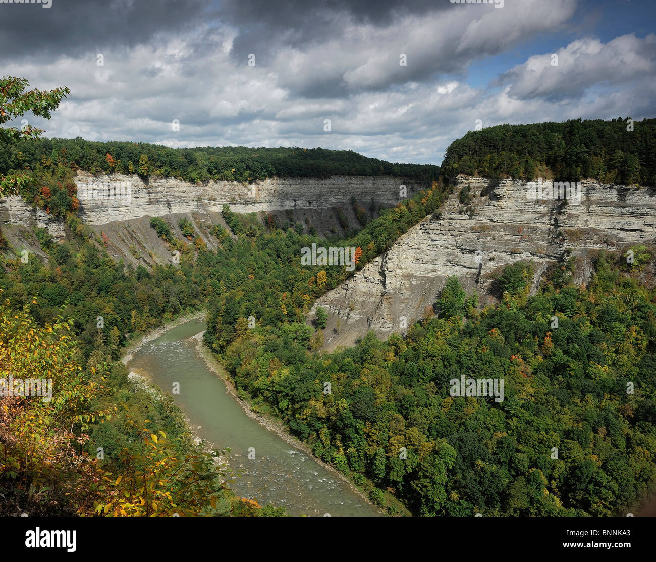 Canyon Letchworth State Park New York USA America United States of America river forest rocks nature Stock Photo