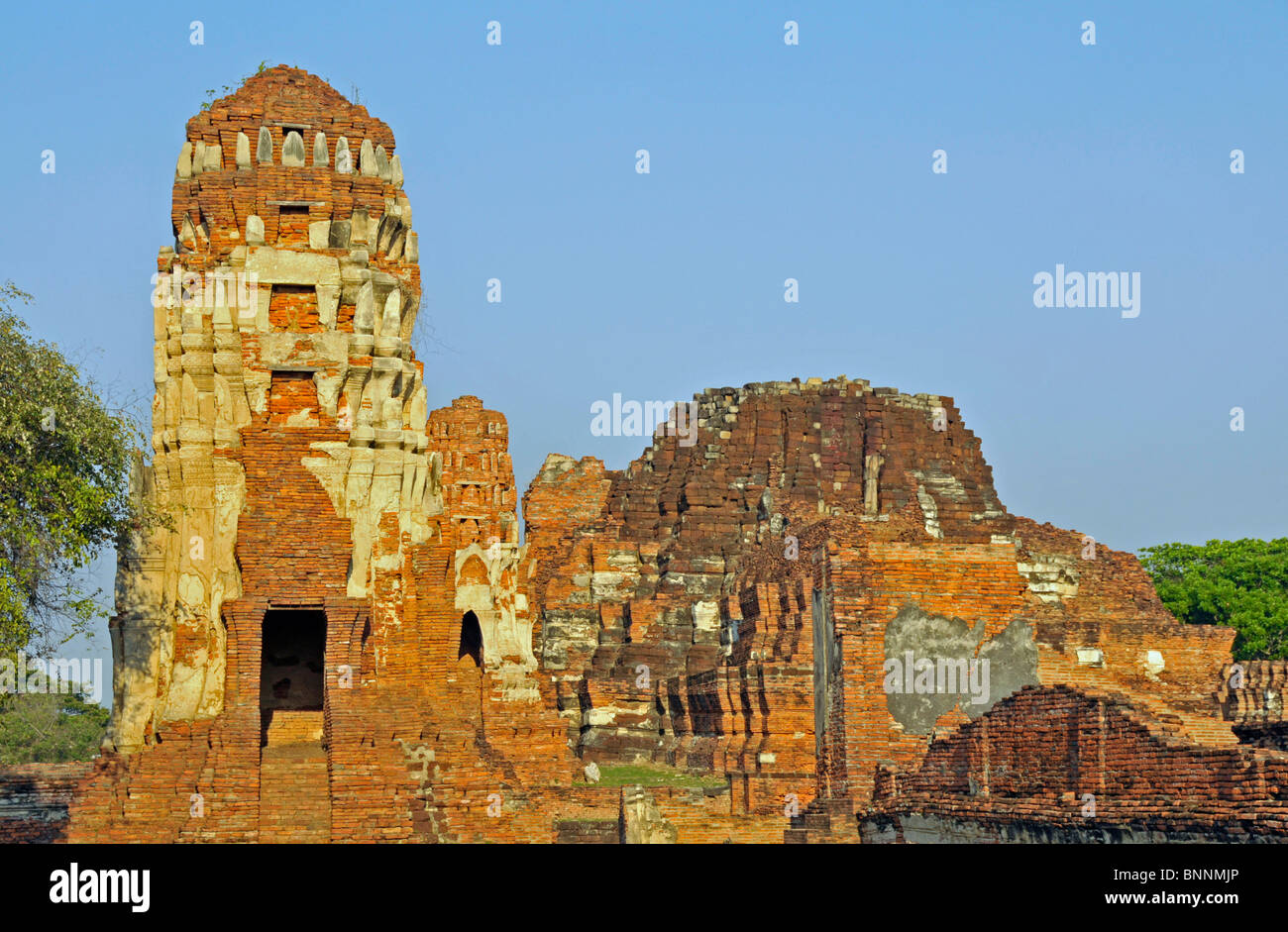 Antiquity architecture Asia outside outdoor Ayutthaya construction building Buddhism Buddhist building construction faith Stock Photo