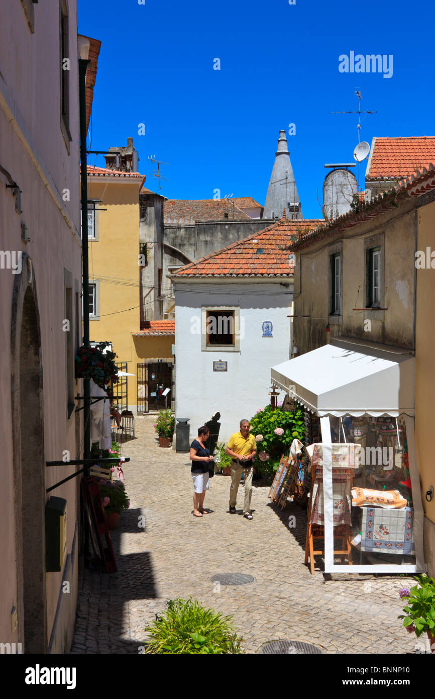 Narrow Pedestrian street in Sintra, Portugal Stock Photo - Alamy