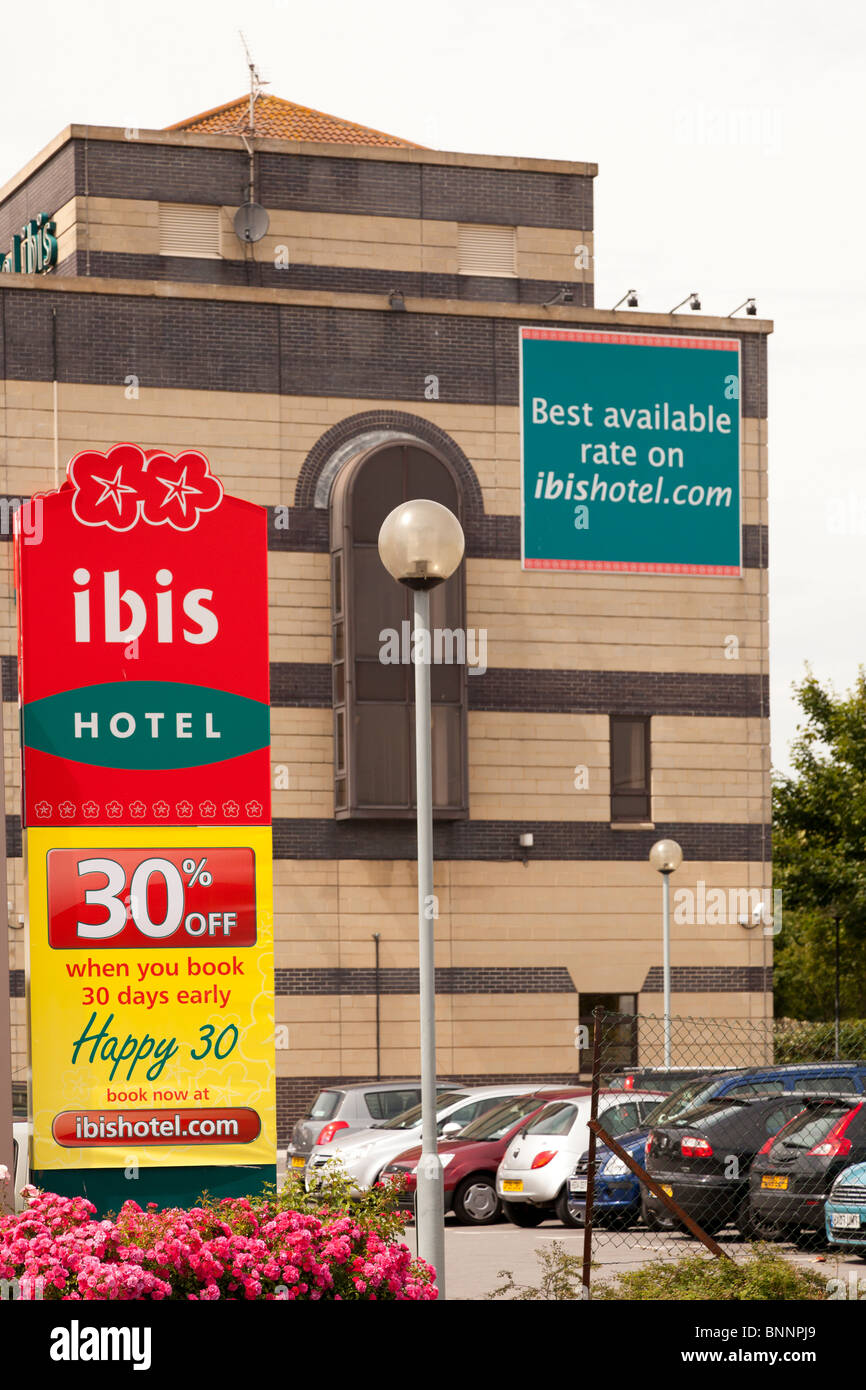 Ibis hotel at West Quay Southampton showing logo Stock Photo