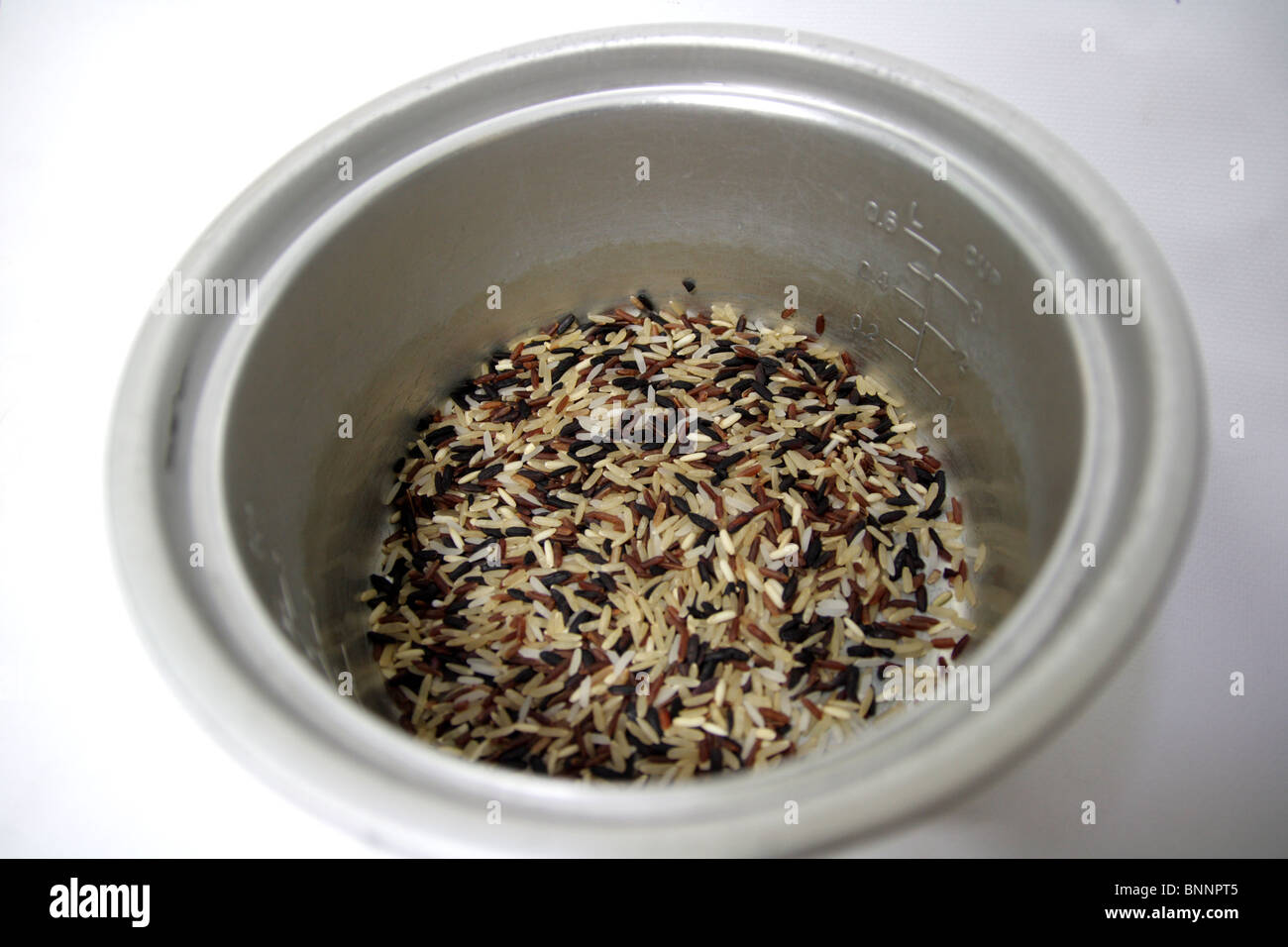 Brown Rice in an Iron Pot Stock Photo - Alamy
