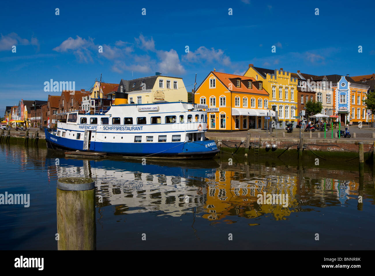 Husum Germany Schleswig Holstein town city houses homes colored