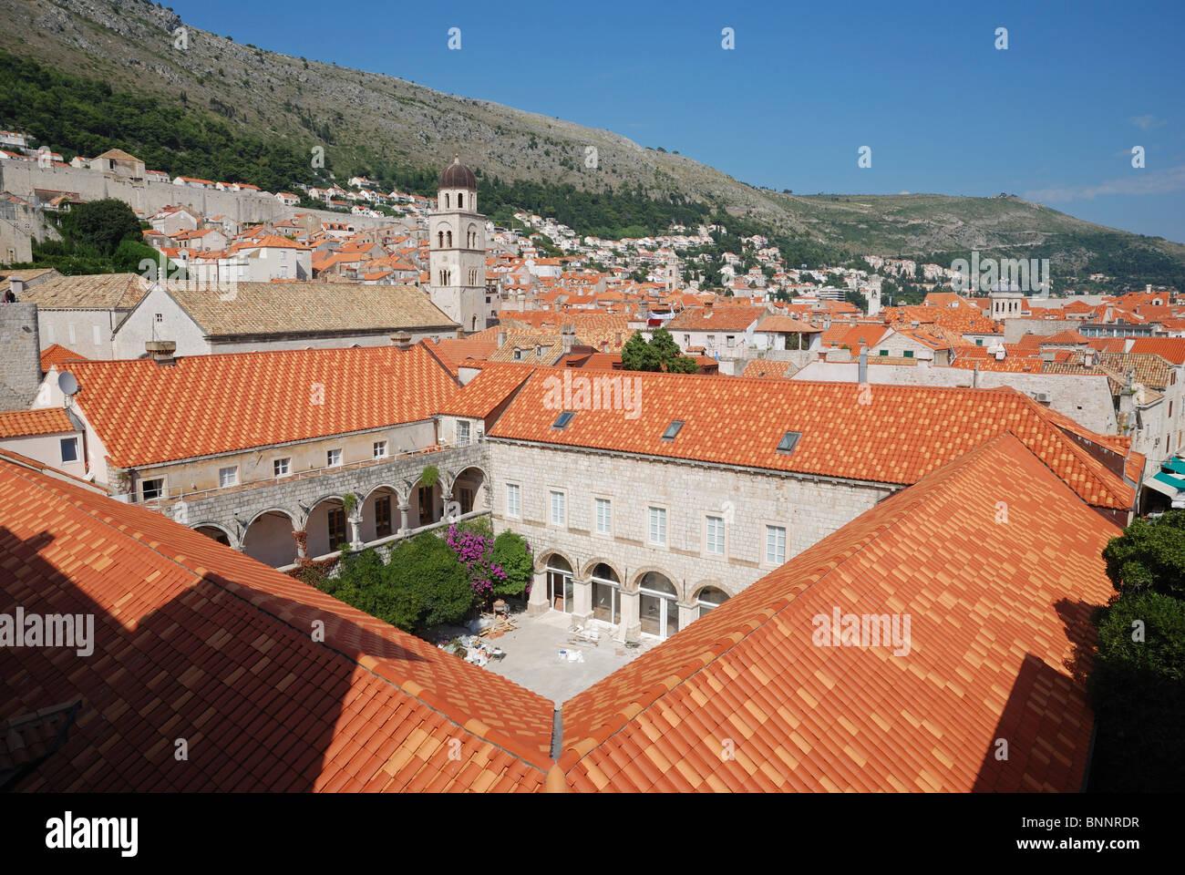 The red terracotta rooftops of Dubrovnik's Old Town, Croatia Stock