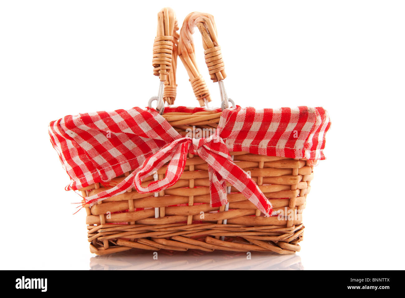 Cheerful cane basket for picnic or shopping Stock Photo Alamy