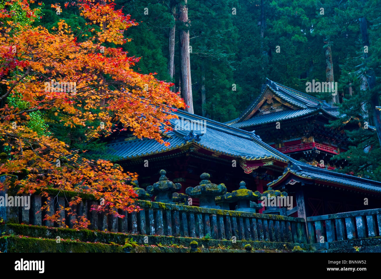 Autumn day in the Japanese resort Nikko Stock Photo