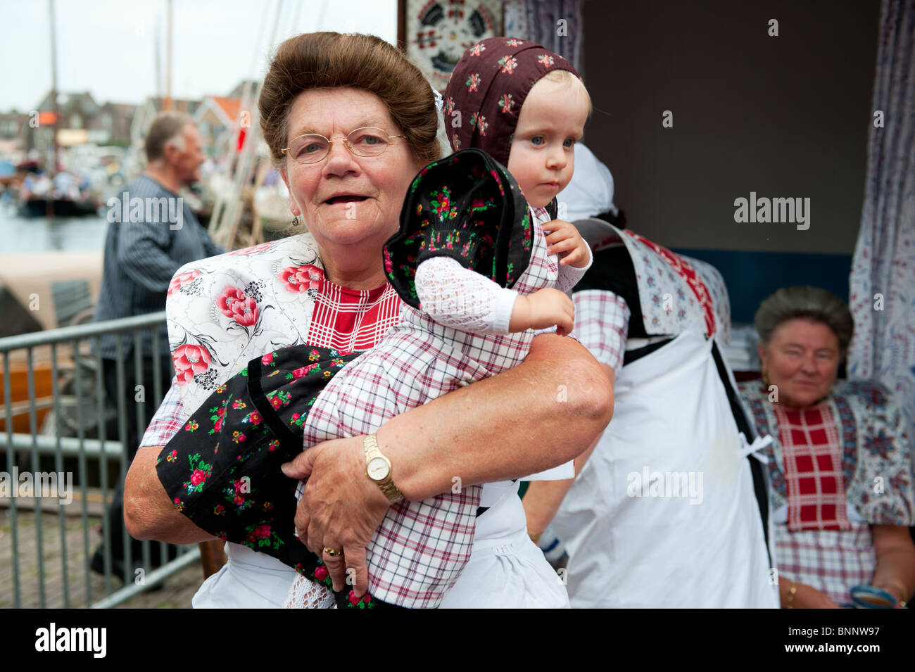 Traditional costumes in Spakenburg Holland Stock Photo Alamy