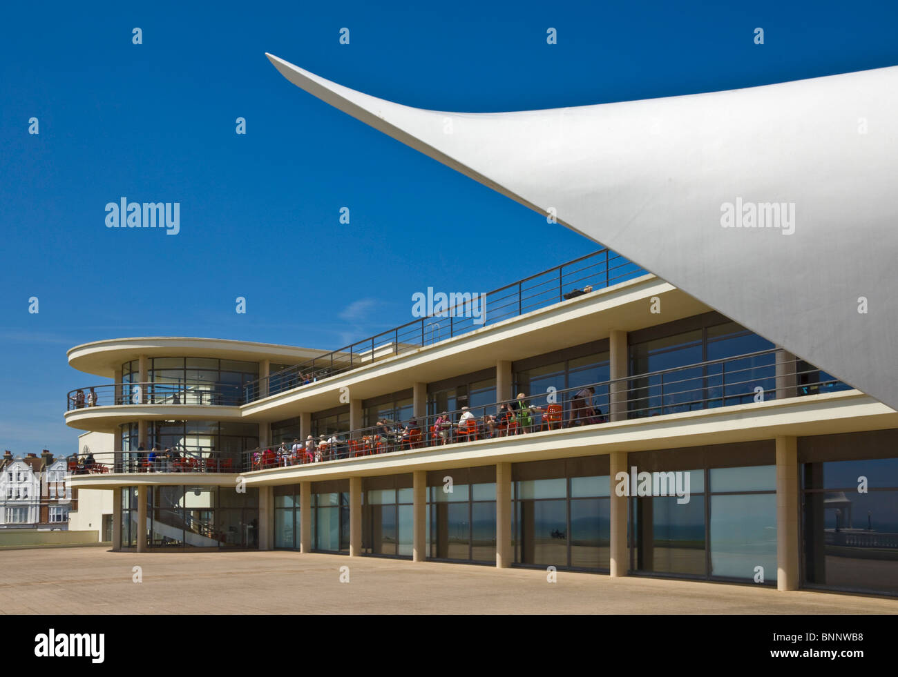 Outdoor stage at De La Warr Pavilion, Bexhill on Sea, East Sussex, England, UK, GB, EU, Europe Stock Photo