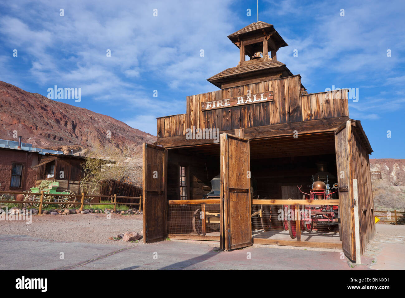 The fire hall at the ghost town of Calico, near Barstow, California