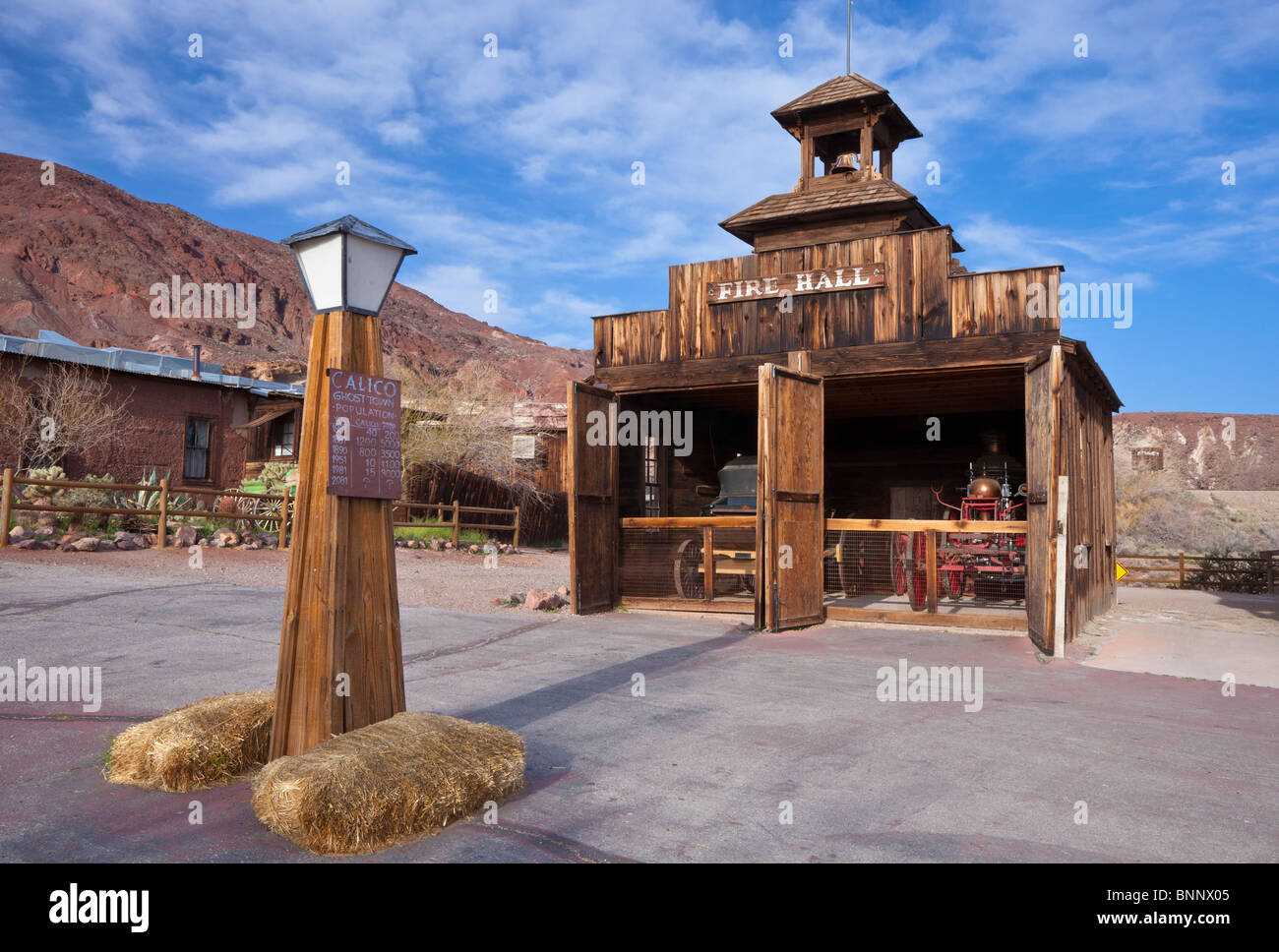 The fire hall at the ghost town of Calico, near Barstow, California