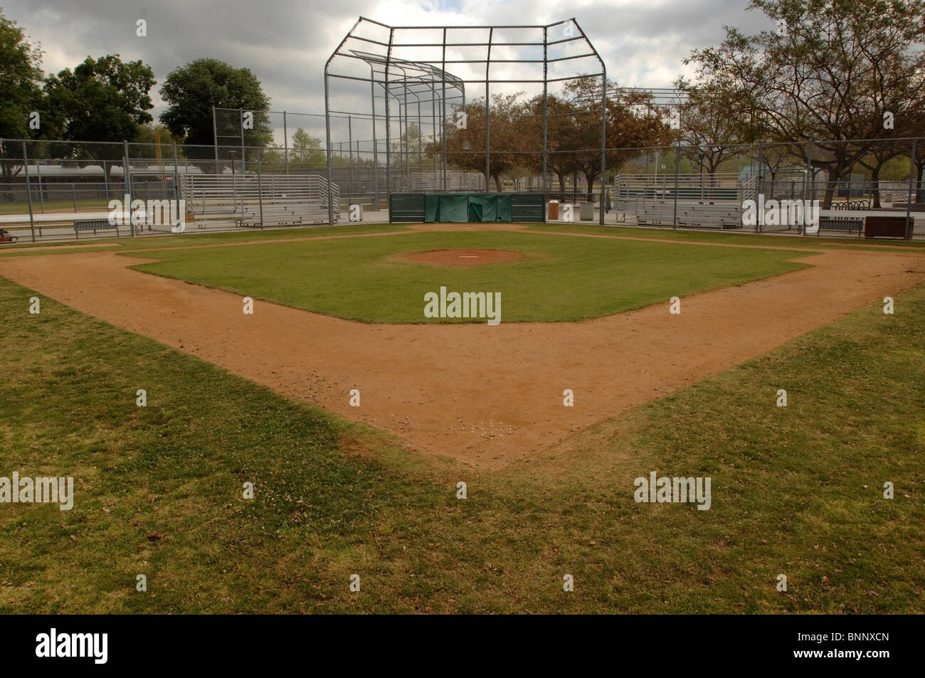 Empty baseball diamond. Stock Photo