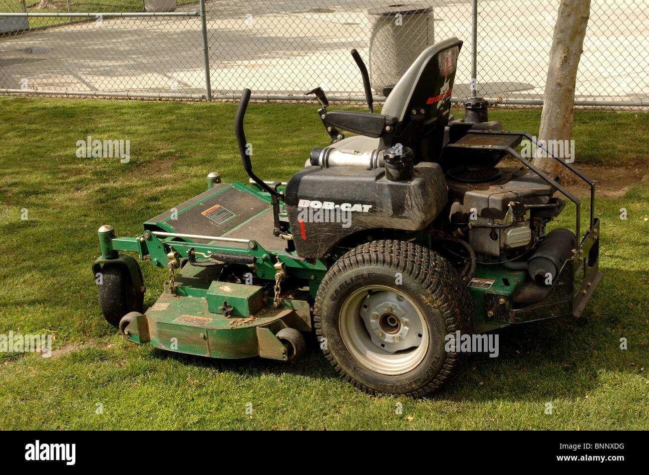 Bobcat ride-on lawnmower. Stock Photo
