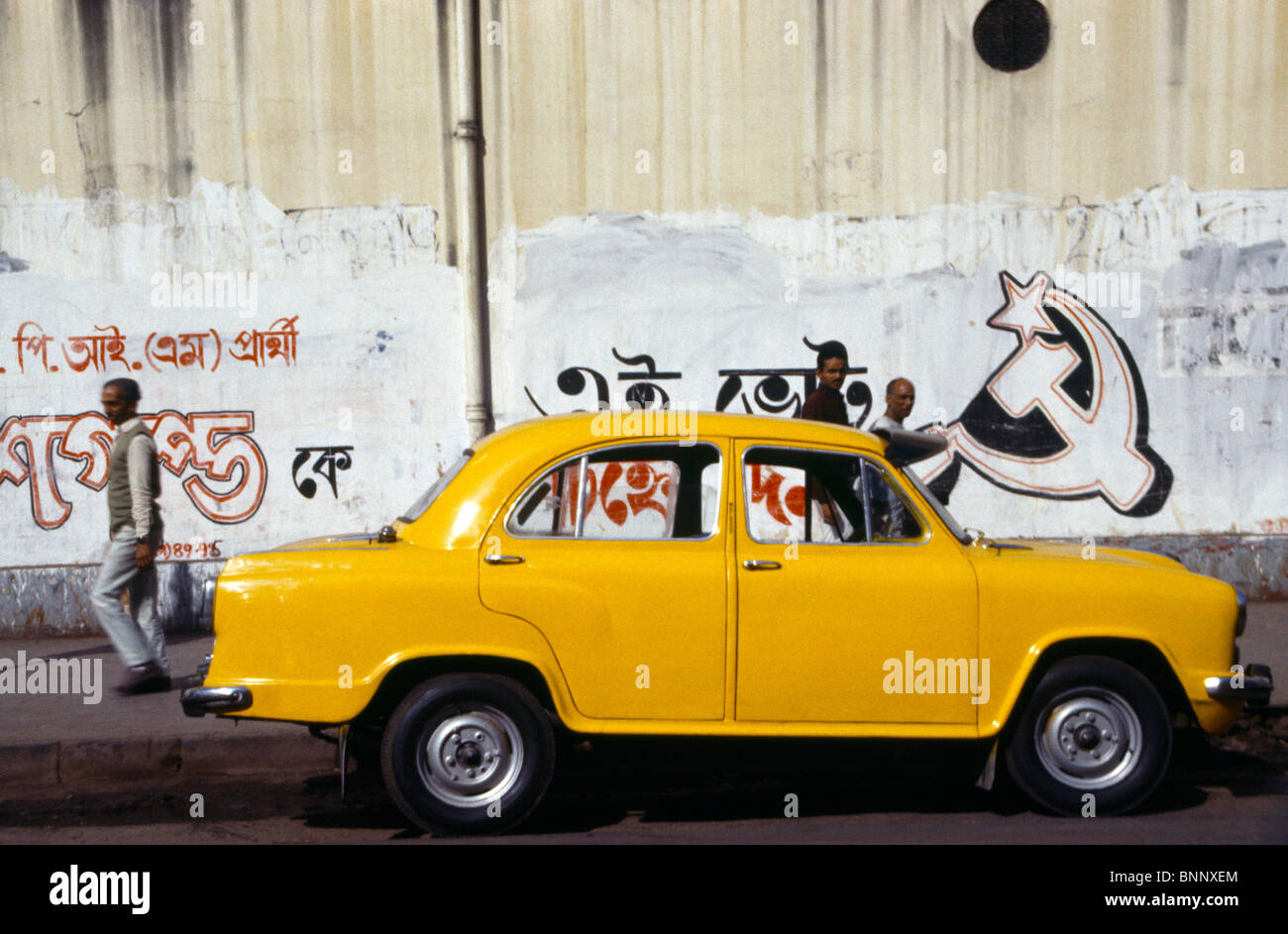 Kolkata India Yellow Taxi Ambassador Car Stock Photo - Alamy
