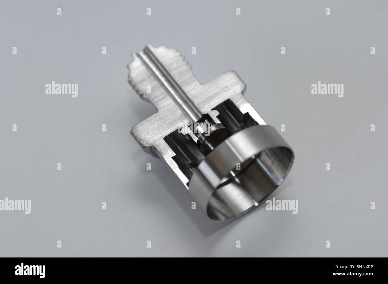 Electronic Pressure Transducer with threaded mount, cut away view Stock ...