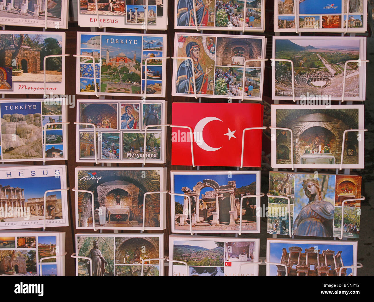 Postcard display in Turkey Stock Photo