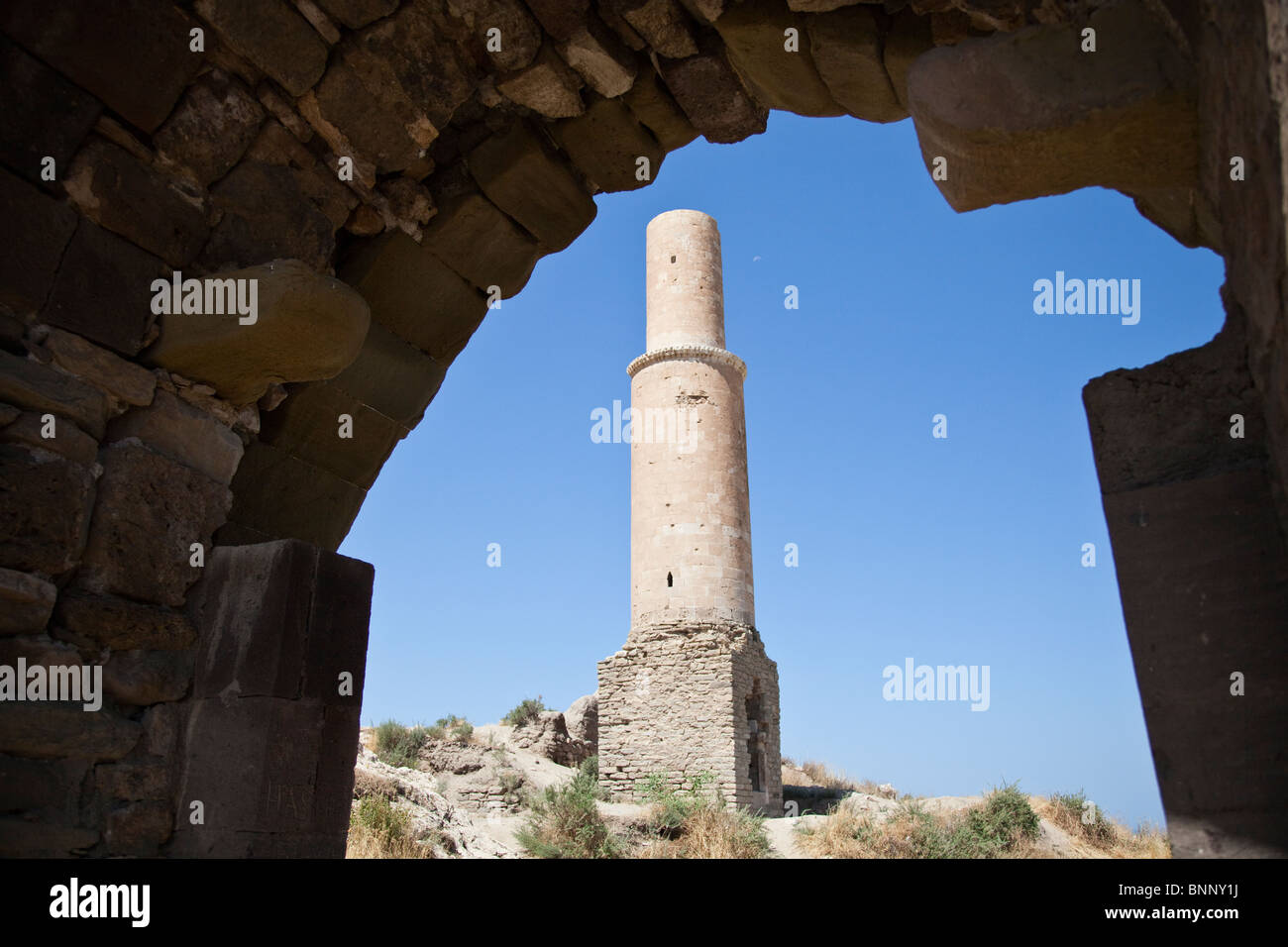 Minaret in Van Castle, Van, Turkey Stock Photo Alamy
