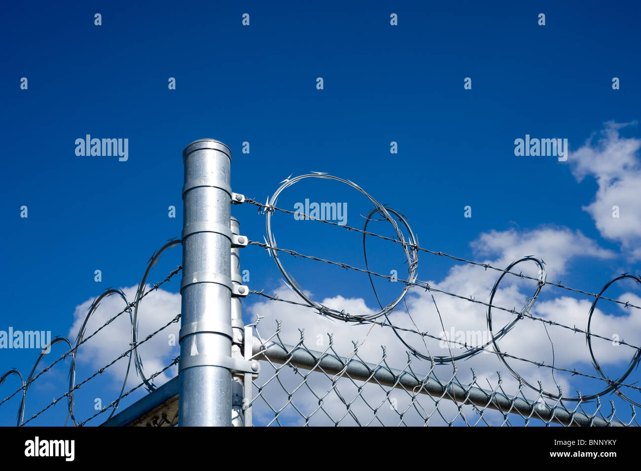 Razor Wire and Chain Link Fence Stock Photo Alamy