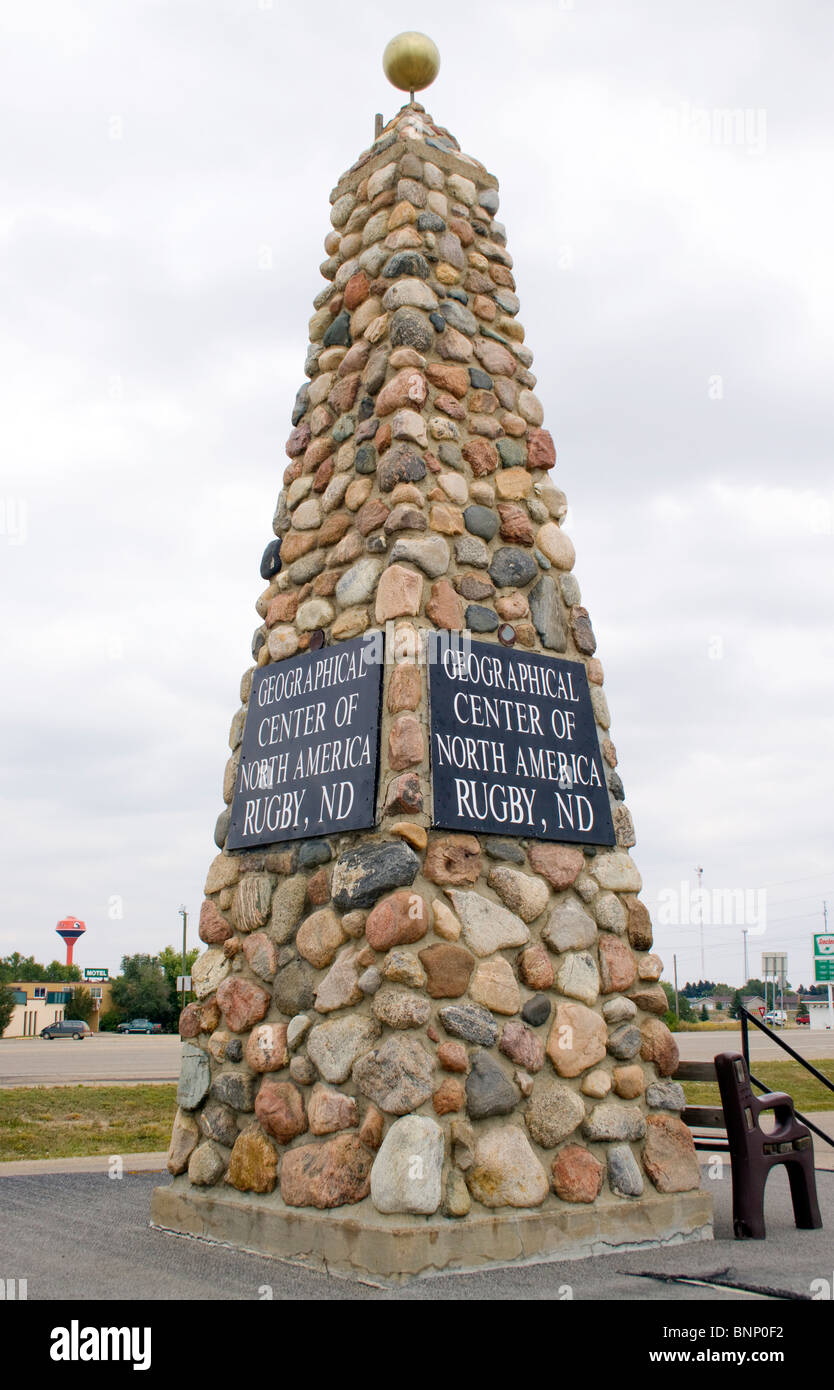 Geographical Center of North America in Rugby North Dakota Stock Photo
