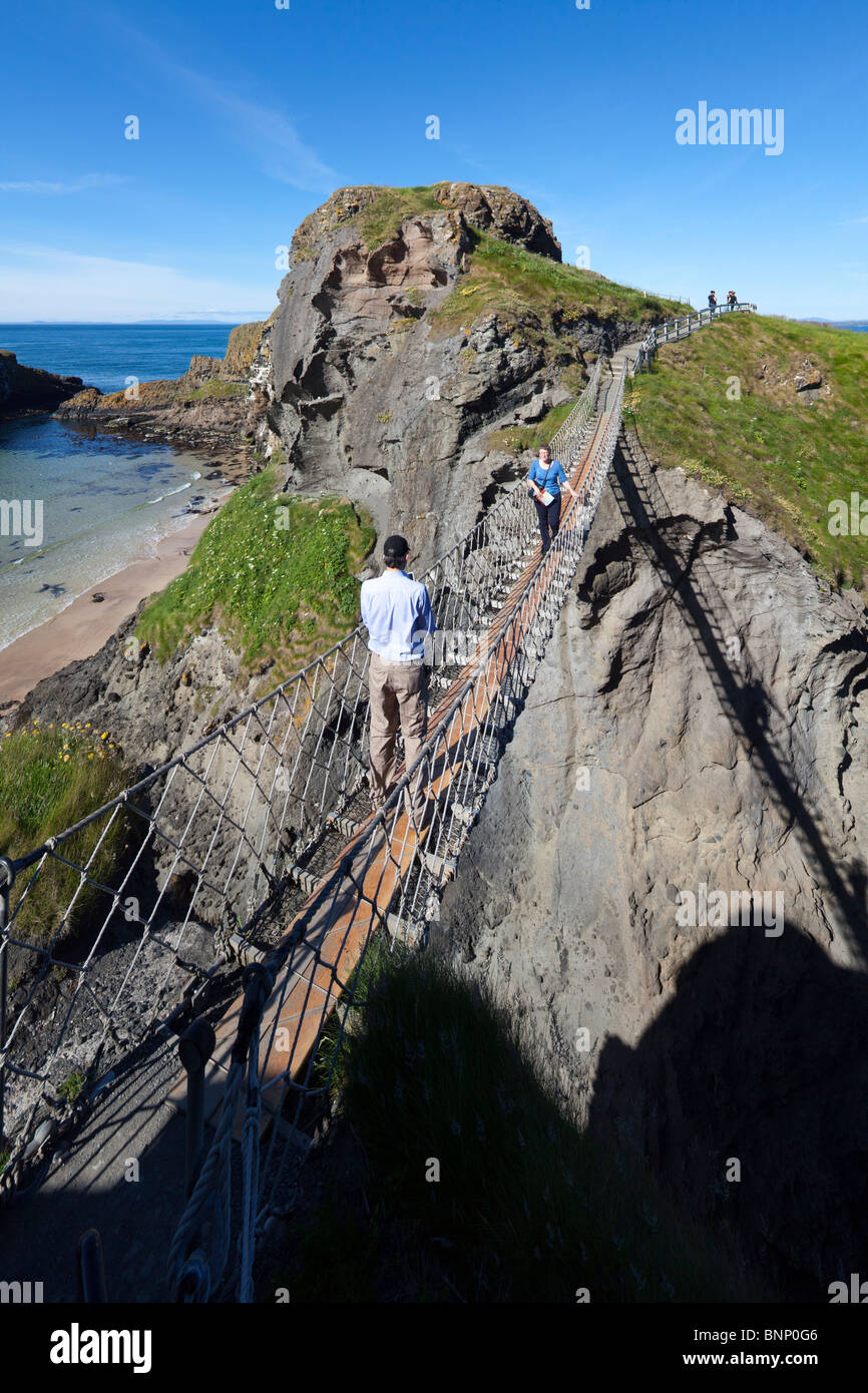 CarrickaRede Rope Bridge, County Antrim, Northern Ireland, UK Stock