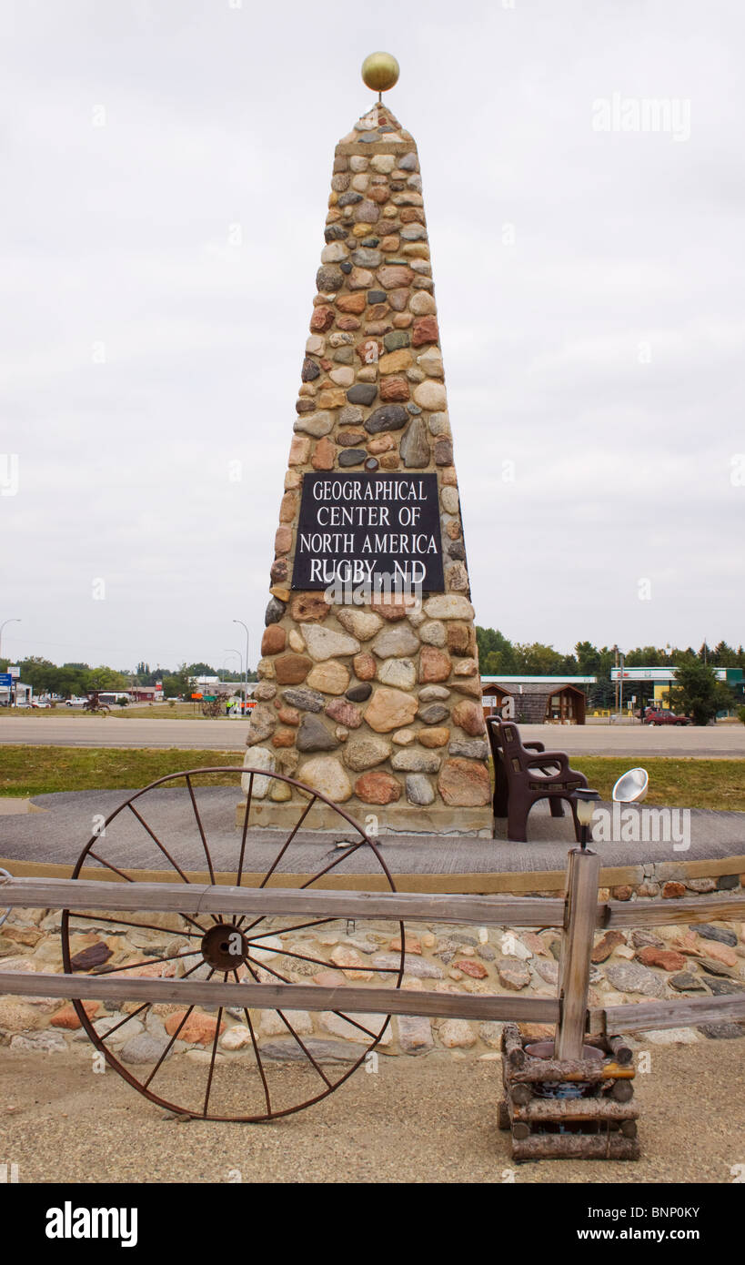 Geographical Center of North America in Rugby North Dakota Stock Photo