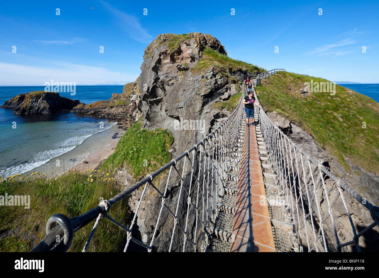 CarrickaRede Rope Bridge, County Antrim, Northern Ireland, UK Stock