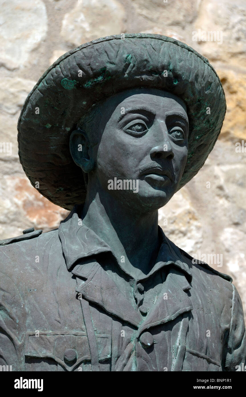 General Franco Statue or Bronze Portrait, Melilla (a Spanish Enclave in North Africa - Morocco), Spain Stock Photo