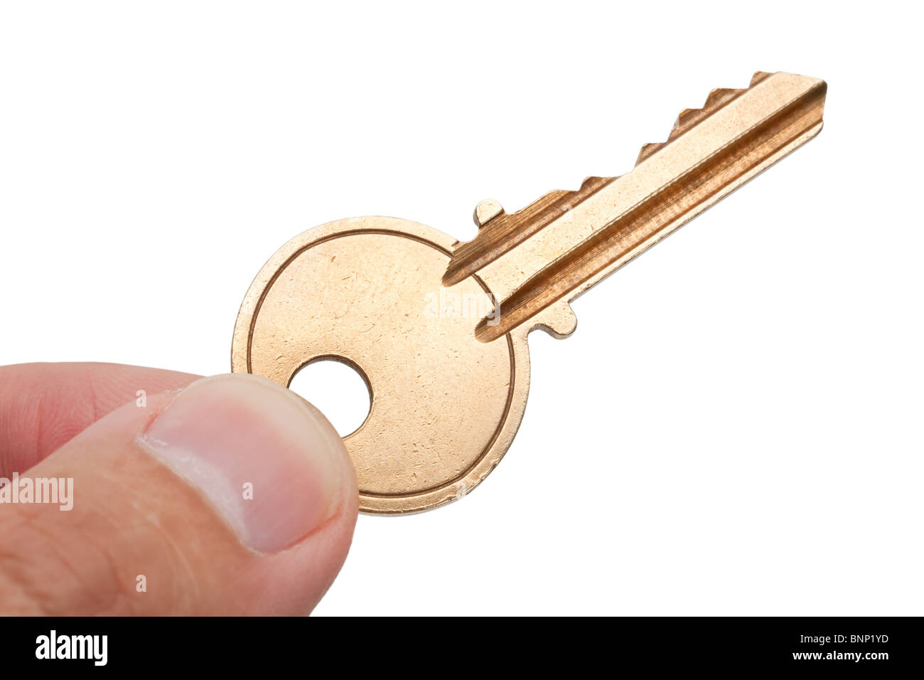 Golden House Key with white background Stock Photo Alamy