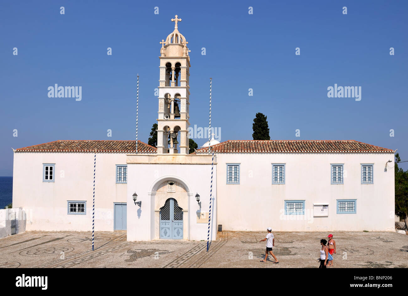 Agios Nikolaos monastery, Spetses town, Spetses island, Greece Stock Photo