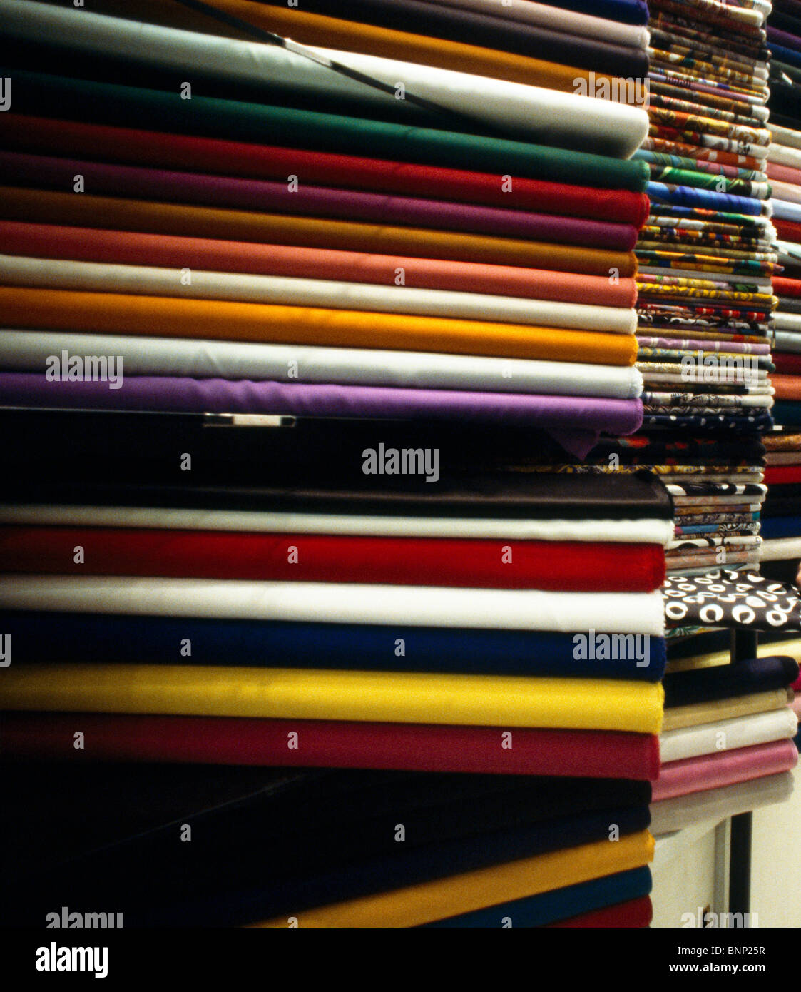 Kuwait City Kuwait Material Shop Bails of Cloth Stock Photo Alamy