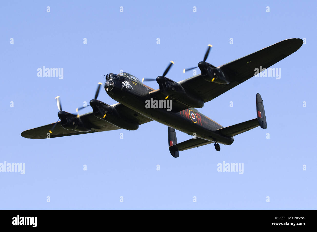 Avro Lancaster B1 plane operated by the RAF Battle of Britain Flight. Stock Photo