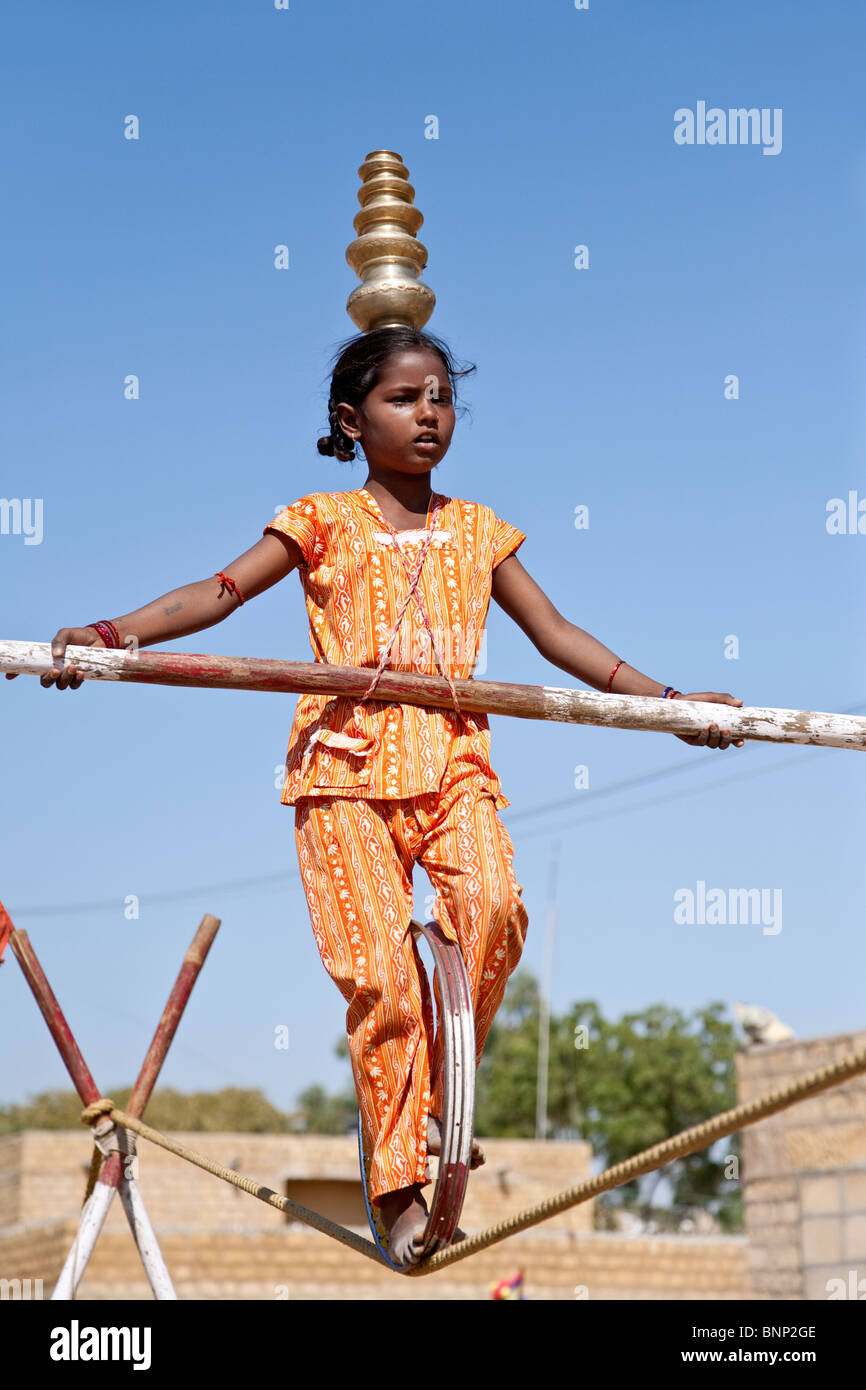 Indian tightrope walker hi-res stock photography and images - Alamy