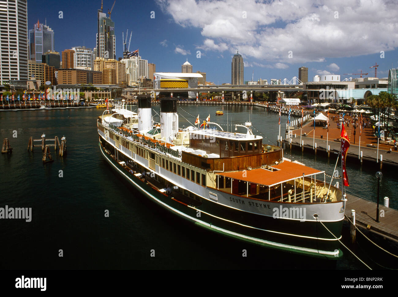 Sydney New South Wales Australia Darling Harbour South Steyne Floating Restaurant Stock Photo