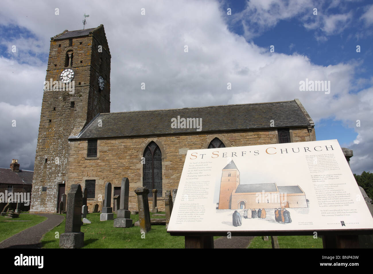 exterior of St Serf's Church Dunning Scotland  July 2010 Stock Photo