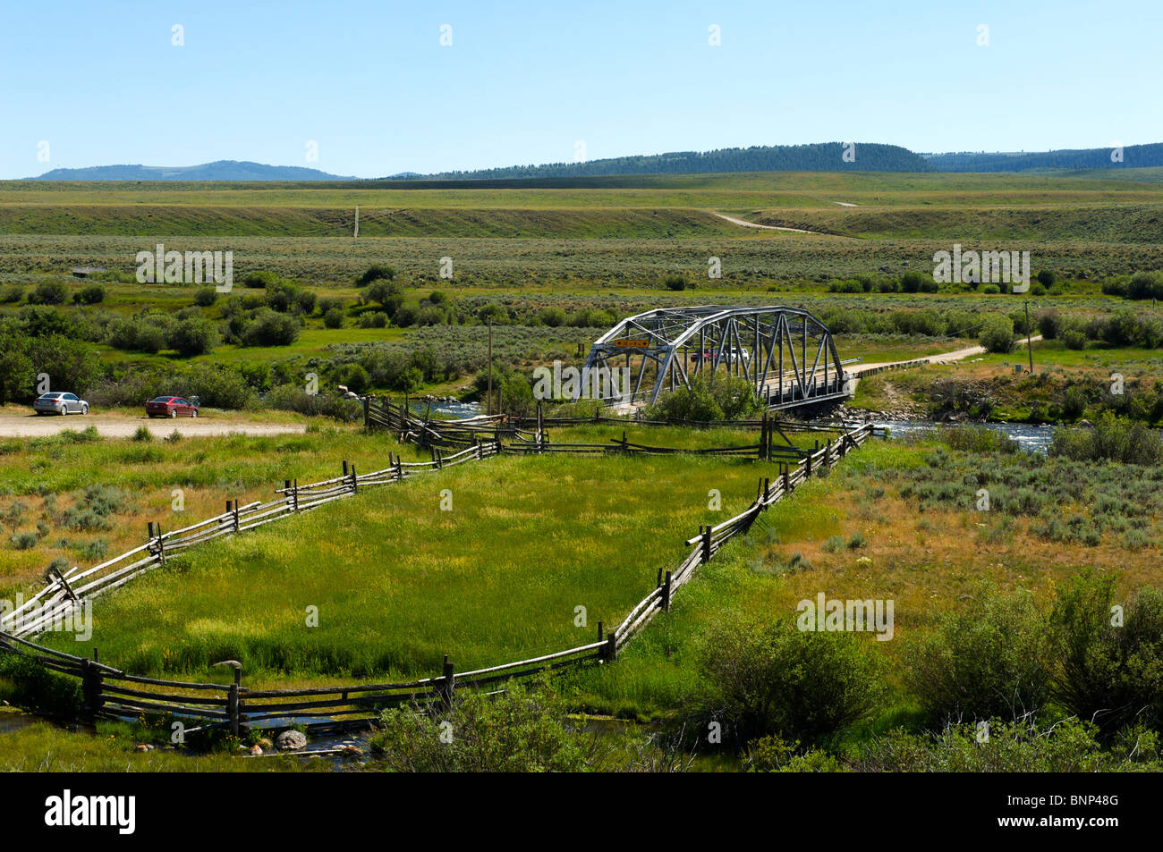Three Dollar Bridge on the Madison River, Montana Stock Photo - Alamy