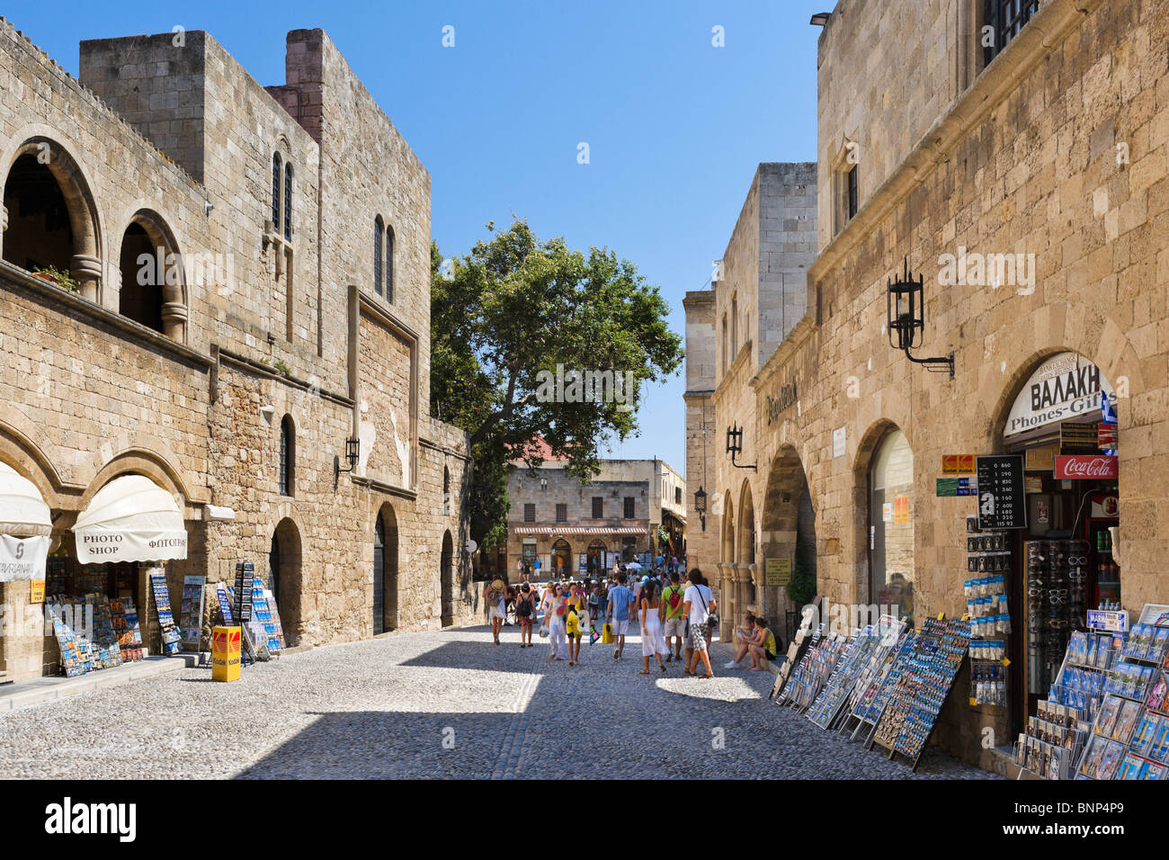 Alexandrou Square in the Old Town, Rhodes Town, Rhodes, Greece Stock