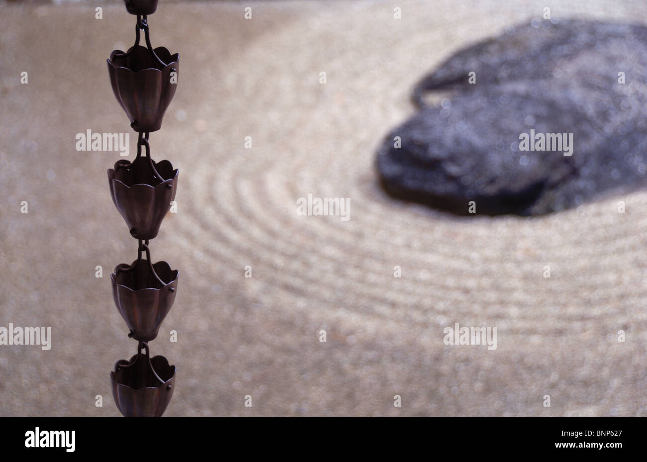 Zen garden and wind chime at Morikami Museum and Japanese Gardens is a