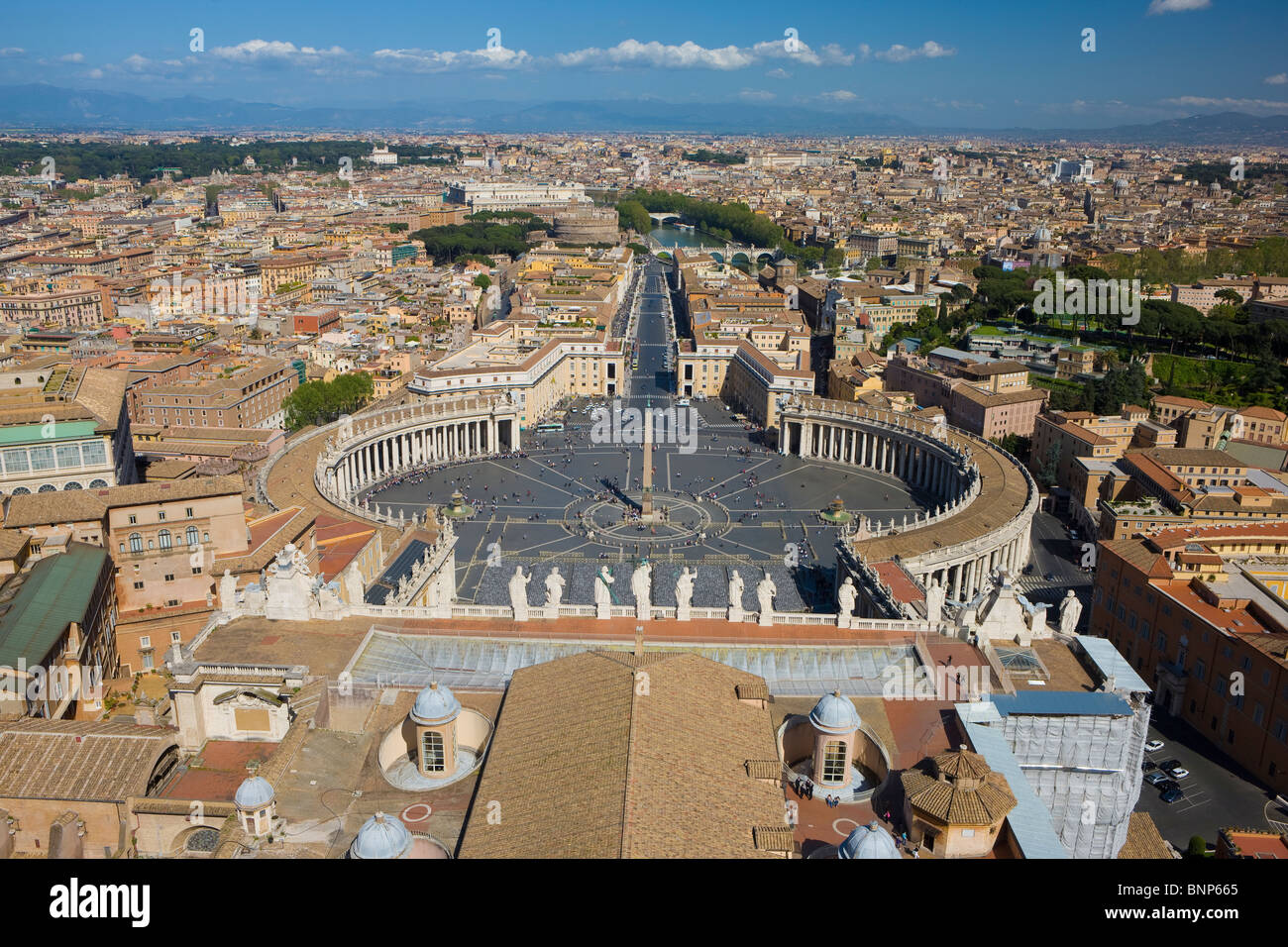 Overview of Saint Peter's Square, Rome Italy Stock Photo