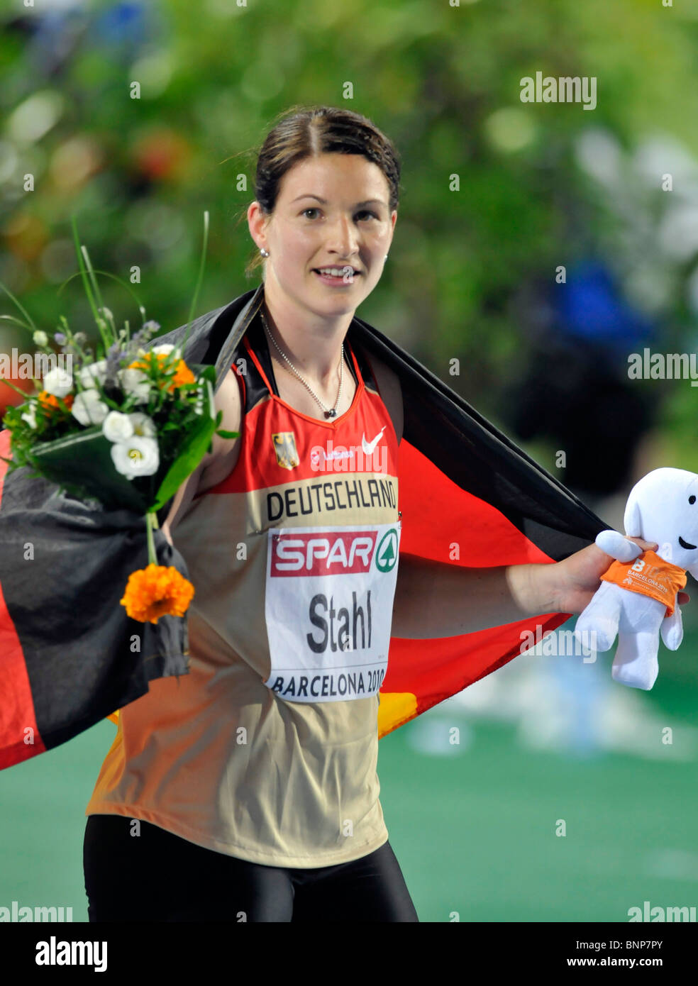 Linda STAHL (GER) , discus, celebrates her gold medal Stock Photo