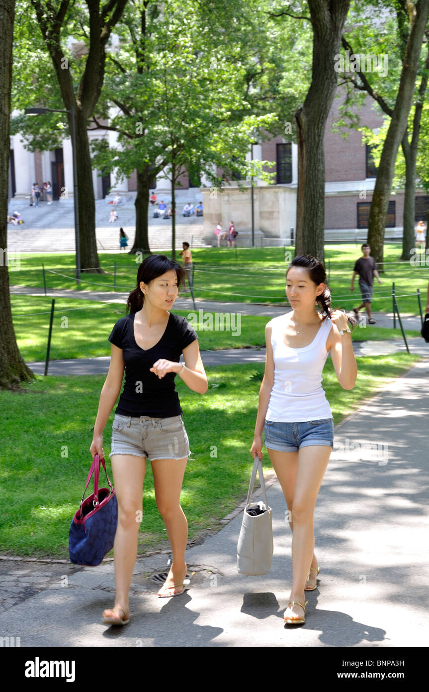 Asian students, Harvard University, Cambridge, Massachusetts, USA Stock Photo