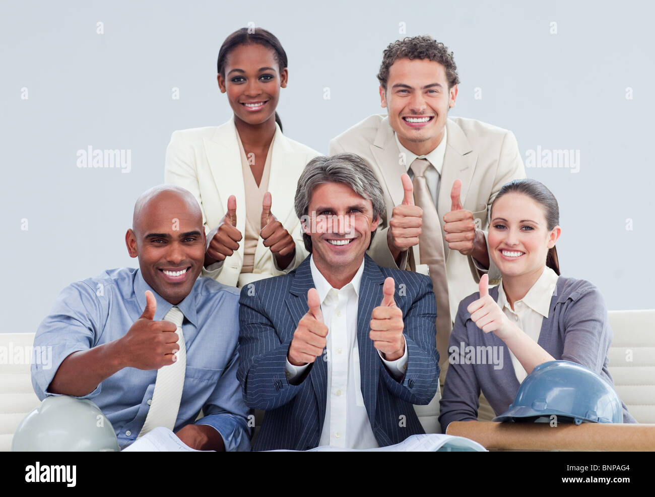 Fortunate architects celebrating a success Stock Photo