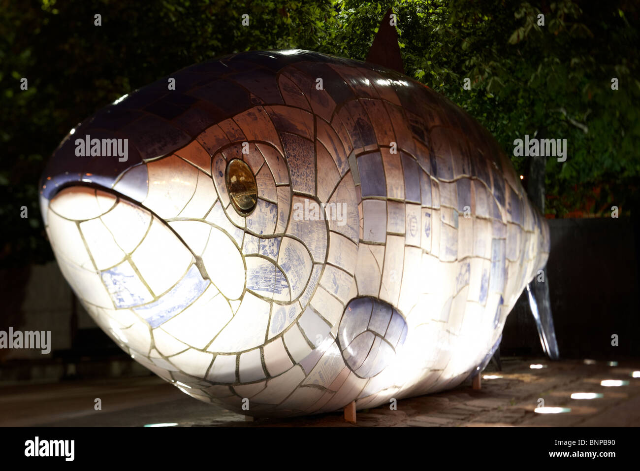 the big fish sculpture by John Kindness in Belfast city centre Northern