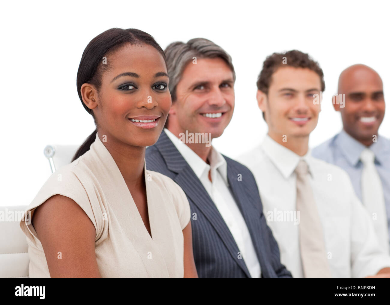 Happy business group presentation hi-res stock photography and images ...