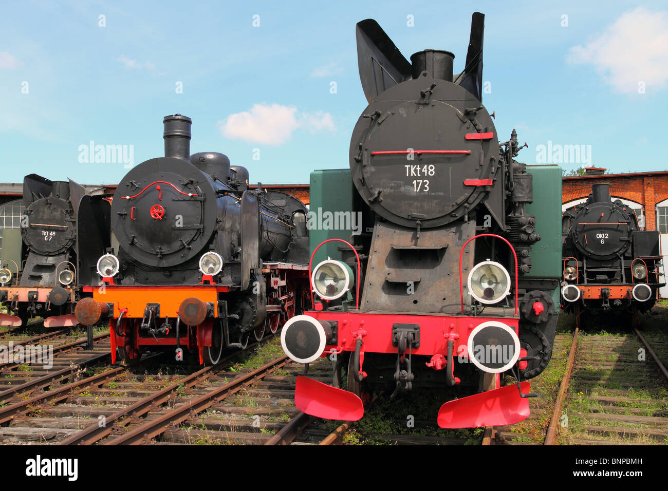 Old steam engine locomotive oldtimer machine Stock Photo