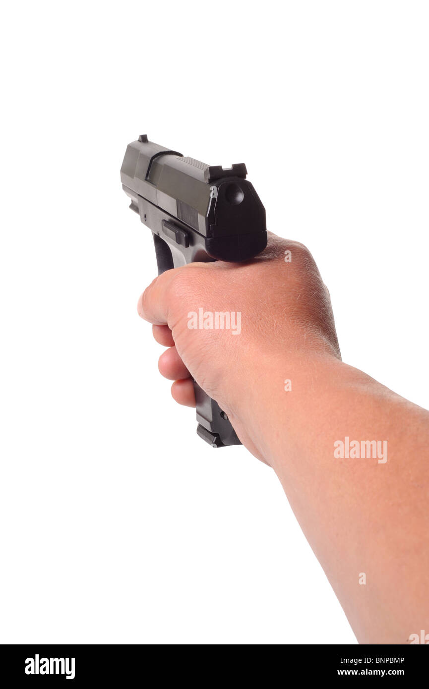 Pistol In hand Stock Photo